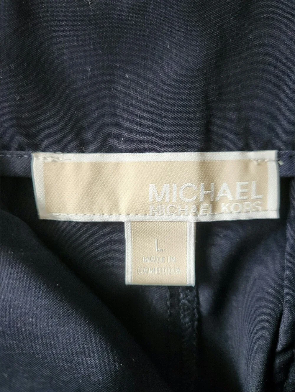 Michael Kors Ladies Navy Pleated Cropped Dress Capris Pants Sz Large EUC $27